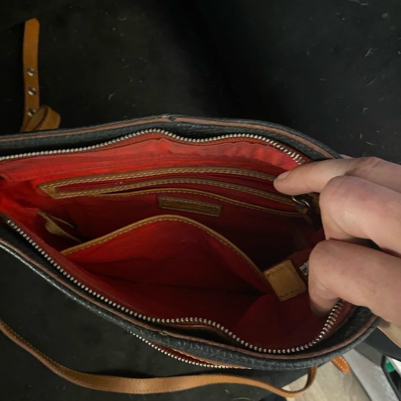 Dooney & Bourke Black and Tan Messenger Bag - Picture 2 of 3